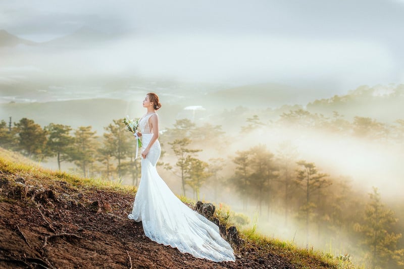 Bride and Groom Walking